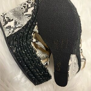 Elegant Black and White Wedge Shoes